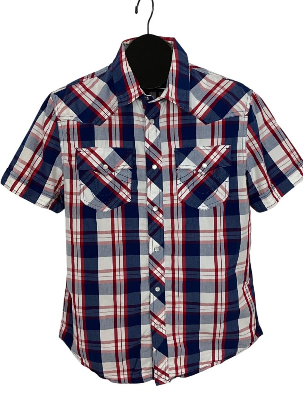 True Religion Pearl Snap Western Shirt M Red White Blue Patriotic